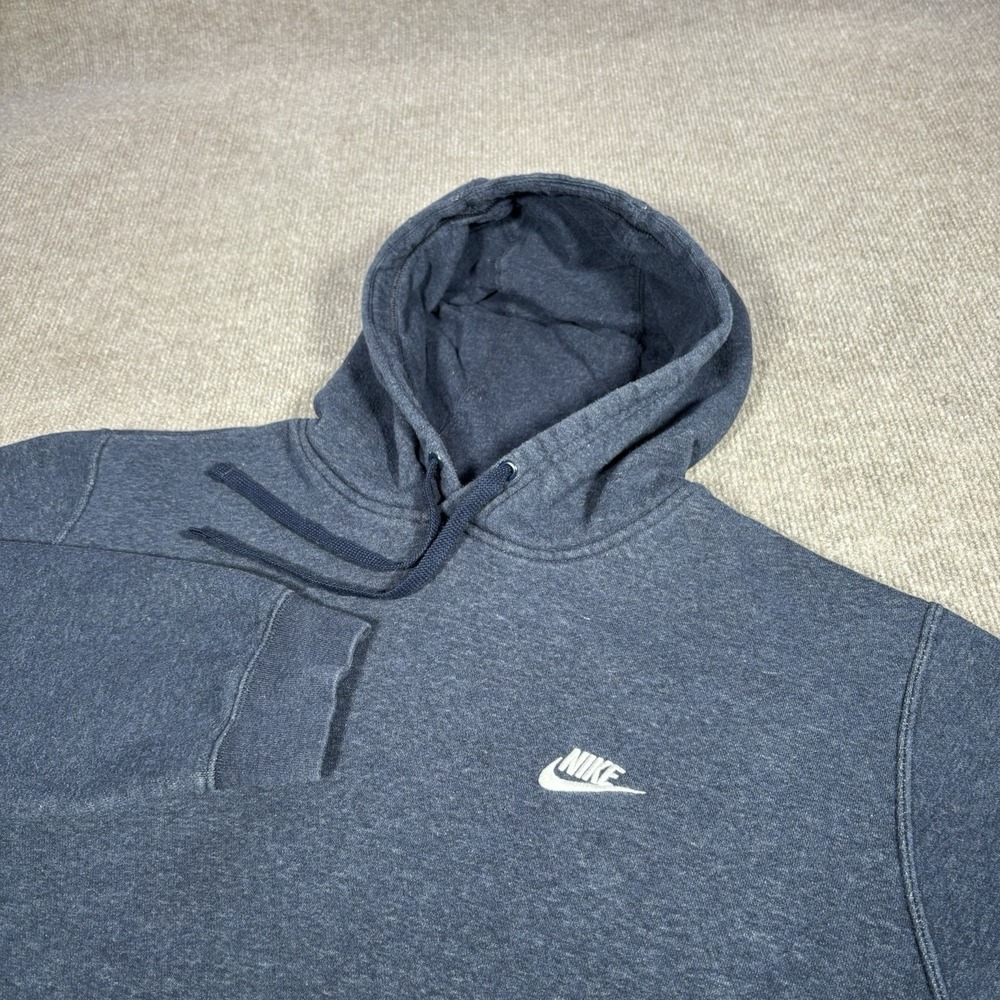 Nike Sportswear Club Fleece Hoodie Sweatshirt Mens 2XL Pullover Blue Embroidered